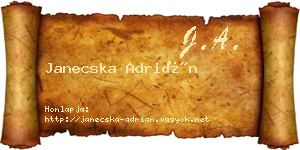 Janecska Adrián névjegykártya